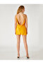Satin Mini Evening Dress with Strap Detail - 4