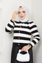 Women's Knitwear Cardigan Pleated Skirt Set - Black - 6