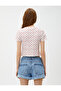 Strawberry Printed Crop T-Shirt Short Sleeve Crew Neck - 4