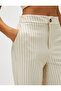 Wide Leg Fabric Trousers High Waist - 5
