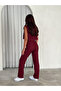 Women's Ottoman Fabric Spanish Trousers with Ring Detail Belt - 7