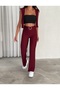 Women's Ottoman Fabric Spanish Trousers with Ring Detail Belt - 3