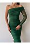 One-Shoulder Tulle Draped Dress