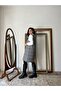 Short Black Thin Striped Cotton Plaid Square Collar Loose Gilet Dress - 4