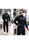 Men's Stylish Tracksuit Set with Embroidery Detail on the Chest, Dark Navy - 4