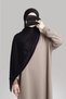 Combed Cotton Shawl - Black - 5