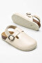 Nora Genuine Leather Sabo Sandals Cream Cork Sole 26-30 - 4