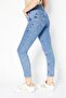 Women Mom Fit Plain Non-Stretchable Jeans, Blue - 3
