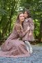 Vintage Large Collared Brown Floral Long Sleeve Flared Mother-Daughter Outfit (Sold as a Single Item) - 2