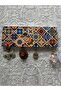 Natural Bohemian Wood Keychain with Tile Pattern - 3