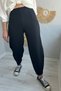 Women's Elastic Waist Pencil Detailed Lycra Balloon Pants Black - 5
