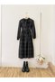 Black Tweed Jumpsuit Dress And Crepe Black Blouse 2-Piece Set (DRESS-BLOUSE) - 2