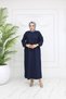 Navy Blue Hijab Cap Ferace - with Button Detail and Robe - 7