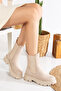 Women's Thick Sole Elastic Suede Boots - 2