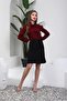 Halter Neck Burgundy Crepe Blouse - 3