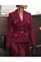 Women's Stylish Skirted Jacket Belted Suit - 4