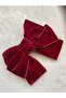 Buckle. Burgundy Velvet Ribbon, with Bow, Automatic Buckle. - 3