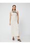 Rochie Lungă Spate Detaliat Halter Gât - 3