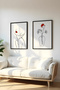 Wooden Black Framed 2 Piece Set Painting Huhu188 - Double Painting Set Black Frame