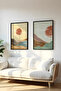 Wooden Black Framed 2 Piece Set Painting Huhu154 - Double Painting Set Black Frame