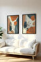 Wooden Black Framed 2 Piece Set Painting Huhu35 - Double Painting Set Black Frame