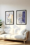 Wooden Black Framed 2 Piece Set Painting Huhu21 - Double Painting Set Black Frame