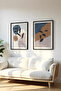 Wooden Black Framed 2 Piece Set Painting Huhu41 - Double Painting Set Black Frame