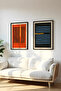 Wooden Black Framed 2 Piece Set Painting Huhu129 - Double Painting Set Black Frame