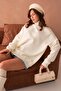 High-Top Collar Oversize Fit Knitwear Women's Sweater 714 - 8