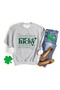 Women's Gray Lucky Lucky Printed Crew Neck Oversize Sweatshirt