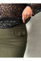 Women's Black Button Detailed Side Zippered Skirt - 4