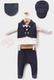 Waffle Tuxedo with Bow Tie and Vest Newborn Baby Boy 5 Piece Hospital Discharge Bodysuit Set - 3