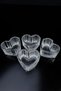 Lilyana Heart Model Glass Snack Bowl, Turkish Delight Bowl and Bowl Presentation Set 165 ml - C1-1-276 - 2
