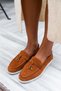Warner Tan Genuine Leather Bow Detailed Flat Sole Women's Ballerinas - 5
