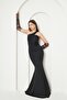 Black Flexible Diving Fabric Cross Neck Strap Design Evening Dress 582211 - 8