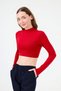 Turtleneck Crop Body Dark Red
