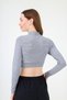 Turtleneck Striped Crop Body Gray Black - 5