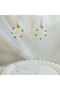 Pearl Detailed Sand Beads Miyuki New Snowflake Earrings - 6