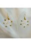 Pearl Detailed Sand Beads Miyuki New Snowflake Earrings - 4