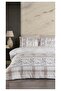 4 Seasons Double Quilted Duvet Cover Set-Melina Stone Brown