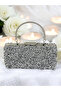 Silver Evening Bag with Large Crystal Stones - 2