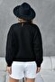 Women's Black Crew Neck Bow Patterned Knitwear Sweater - 4