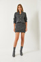 Women's Anthracite Three-Button Skirted Knitwear Suit 241049 60261261 - 2