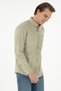 Men's Light Khaki Long Sleeve Shirt 50291395 -Vr183