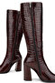 Women's Genuine Leather Claret Red Casual Boots - 4