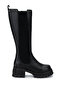 Women's Genuine Leather Black Floater Casual Boots