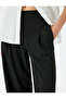 Stripe Detailed High Waist Wide Leg Baggy Fabric Pants with Pockets - 5