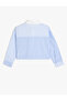 Long Sleeve Button Closure Striped Crop Shirt - 2