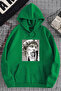 Cotton Unisex Sculpture Printed Oversize Hooded Sweatshirt