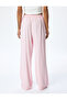 Textured High Waist Wide Leg Pants with Viscose Blend Pockets - 4